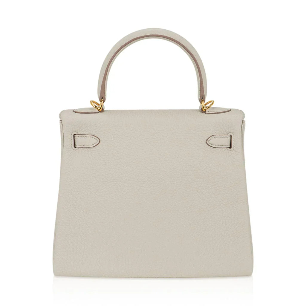 Kelly 25 Retourne Bag Beton Togo Leather with Gold Hardware