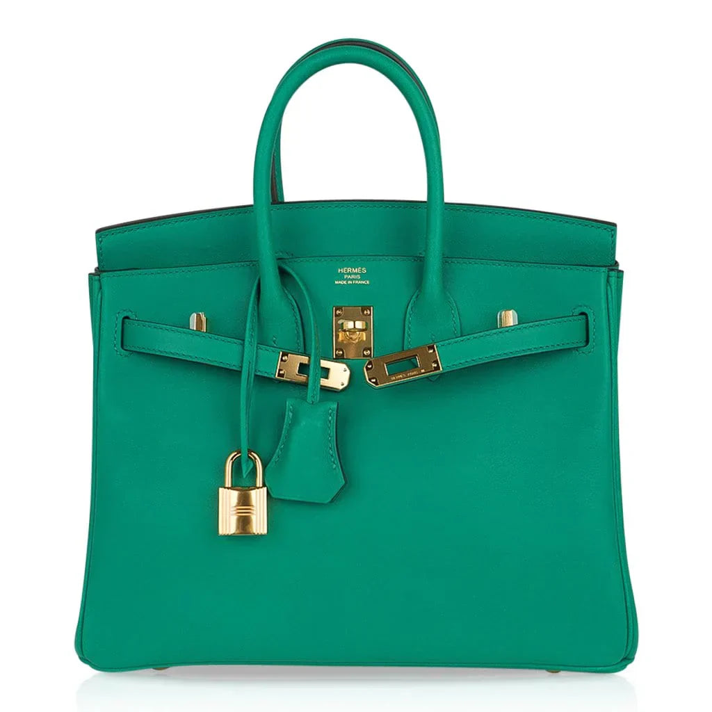 Birkin 25 Bag Vert Vertigo Swift Gold Hardware
