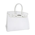 Birkin 35 Bag White Clemence Leather with Palladium Hardware