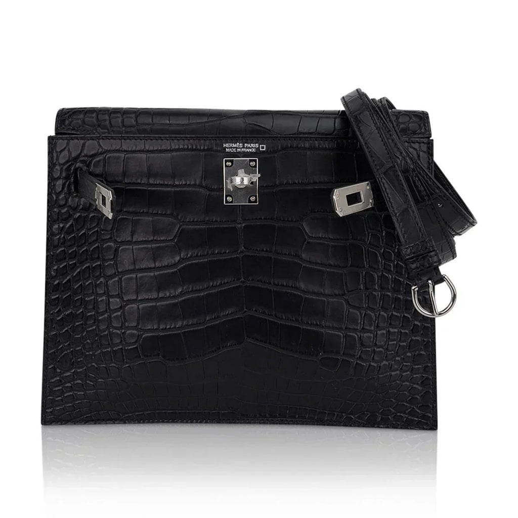 Limited Edition Kelly Danse Bag Matte Black Crocodile