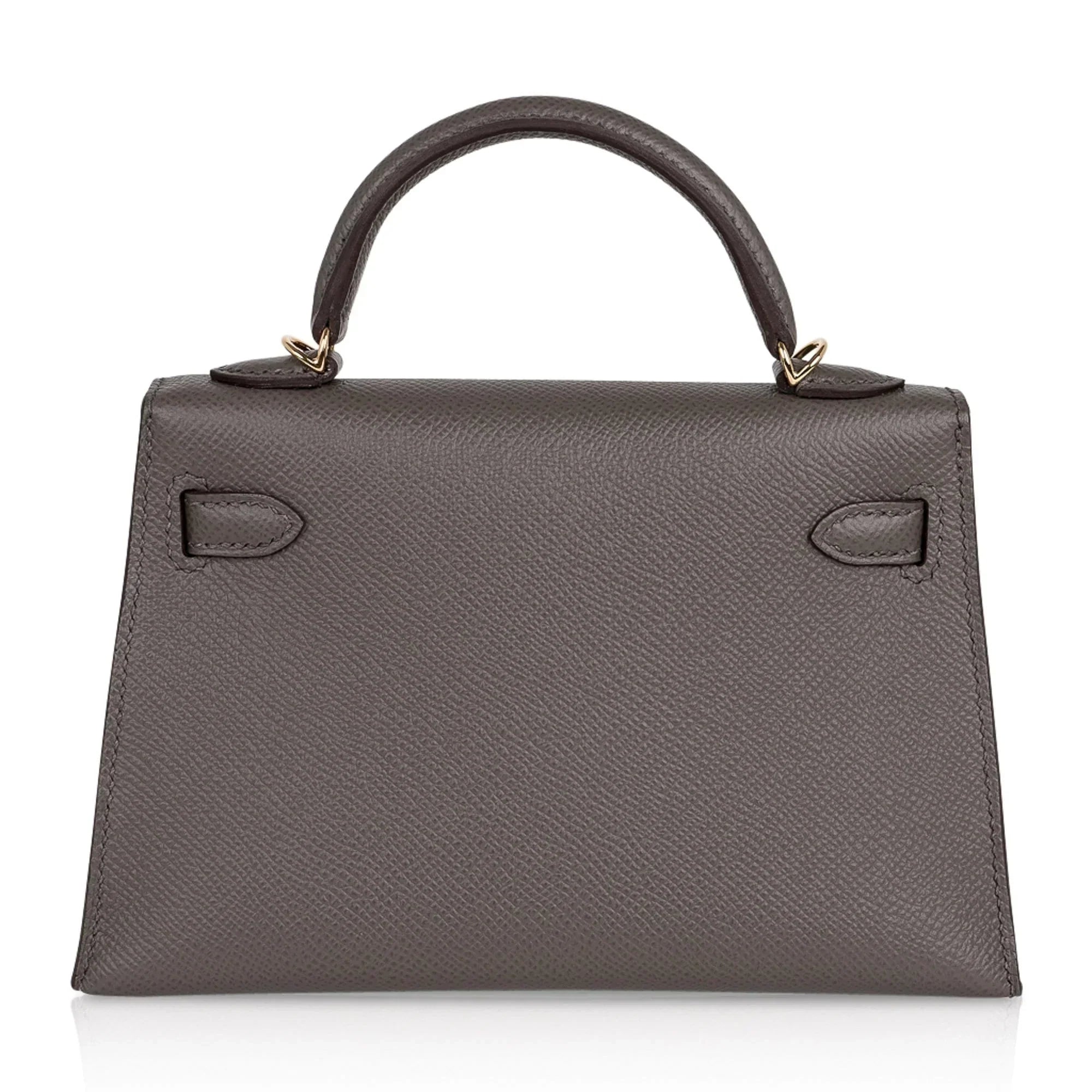 Kelly 20 Mini Sellier Bag Etain Epsom Leather Gold Hardware New w/Box
