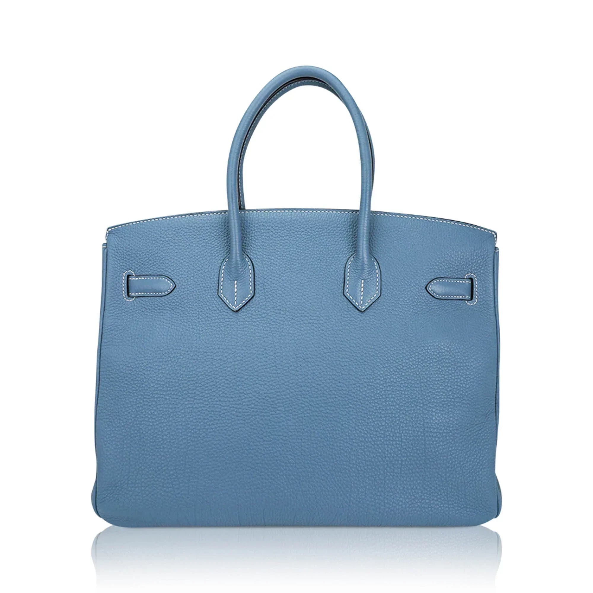 Birkin 35 Bag Blue Jean Togo Leather with Palladium Hardware