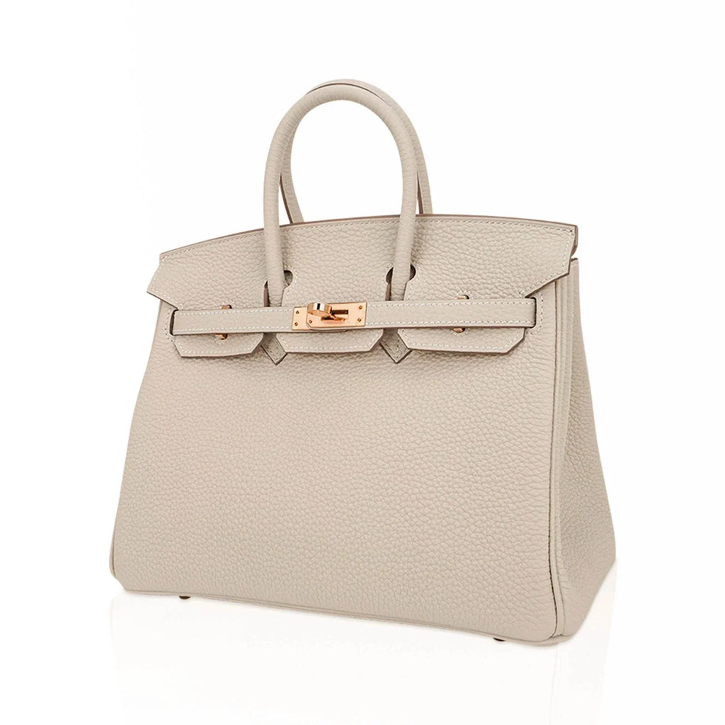 Birkin 25 Bag Craie Togo Leather with Rose Gold Hardware