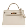 Kelly 20 Mini Sellier Bag Craie Epsom Leather Gold Hardware