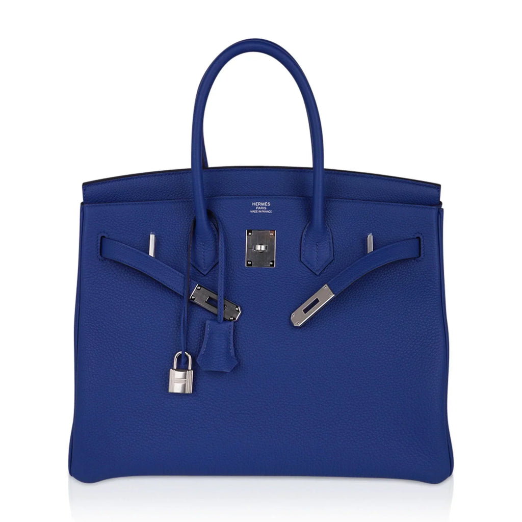 Birkin 35 Bag Blue de France Togo Leather with Palladium Hardware