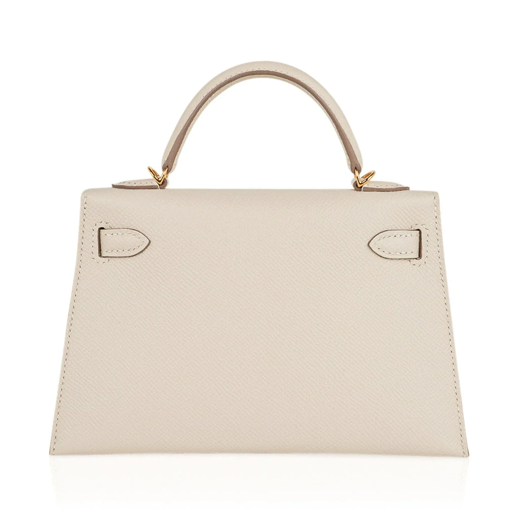 Kelly 20 Mini Sellier Bag Craie Epsom Leather Gold Hardware