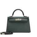 Kelly 20 II Vert Amande and Black Epsom Mini Palladium Hardware