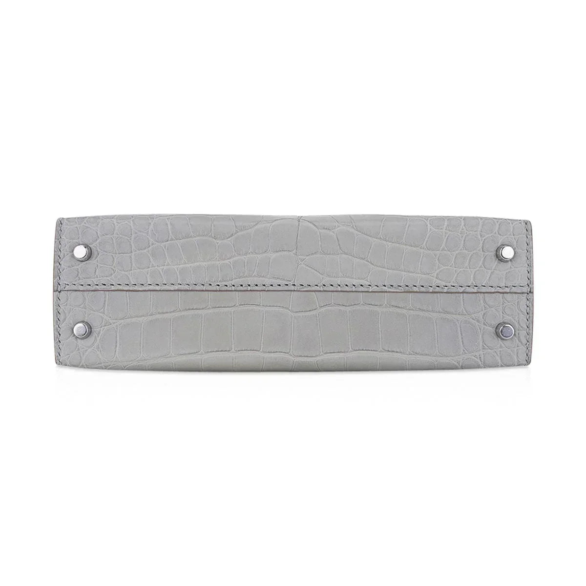 Limited Edition Mini Kelly 20 Sellier Matte Gris Perle Alligator Bag Palladium Hardware