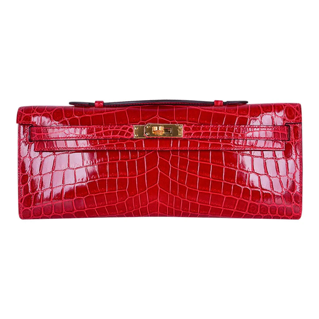 Kelly Cut Bag Braise Niloticus Crocodile with Gold Hardware