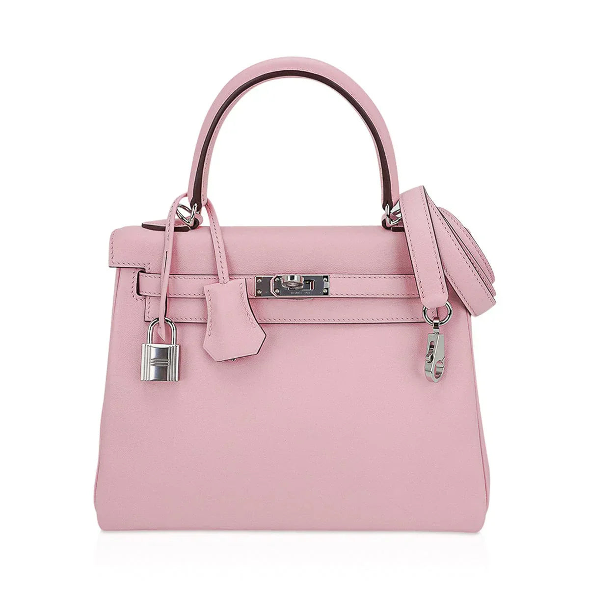 Kelly 25 Bag Rose Sakura Swift Leather with Palladium Hardware